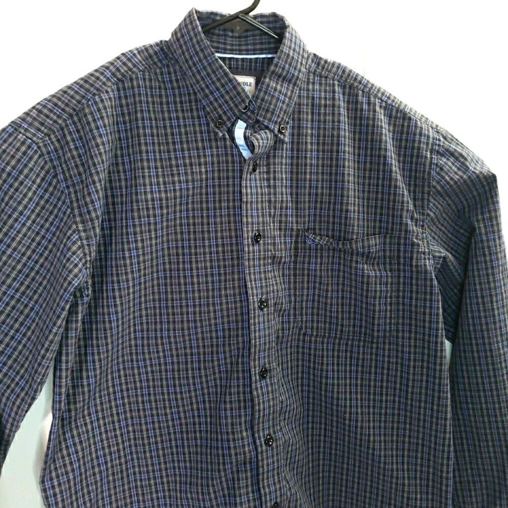 Panhandle Rough Style Gray Patterned Long Sleeve Button Up Shirt Men's Size M